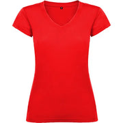 Camiseta de mujer con manga corta, escote en cuello de pico y acabados en ribete acanalado Vetonek Vetonek