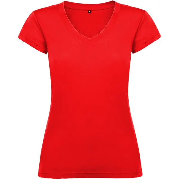 Camiseta de mujer con manga corta, escote en cuello de pico y acabados en ribete acanalado Vetonek Vetonek