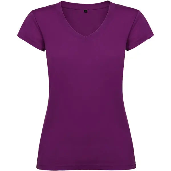 Camiseta de mujer con manga corta, escote en cuello de pico y acabados en ribete acanalado Vetonek Vetonek