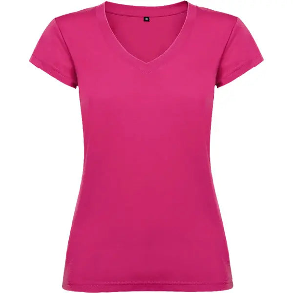 Camiseta de mujer con manga corta, escote en cuello de pico y acabados en ribete acanalado Vetonek Vetonek