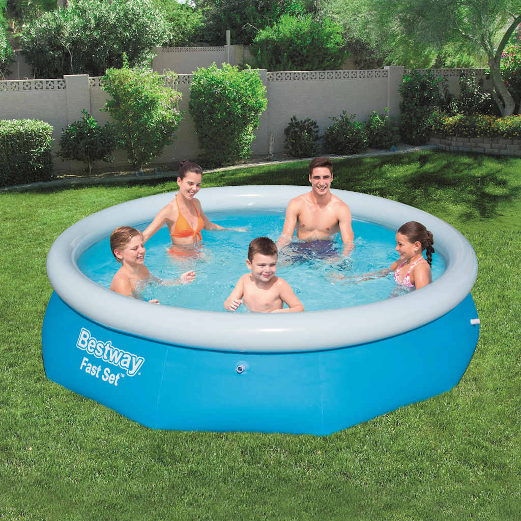 Piscina redonda inflable Fast Set 57266 de 305x76 cm ideal para jardines y exteriores.