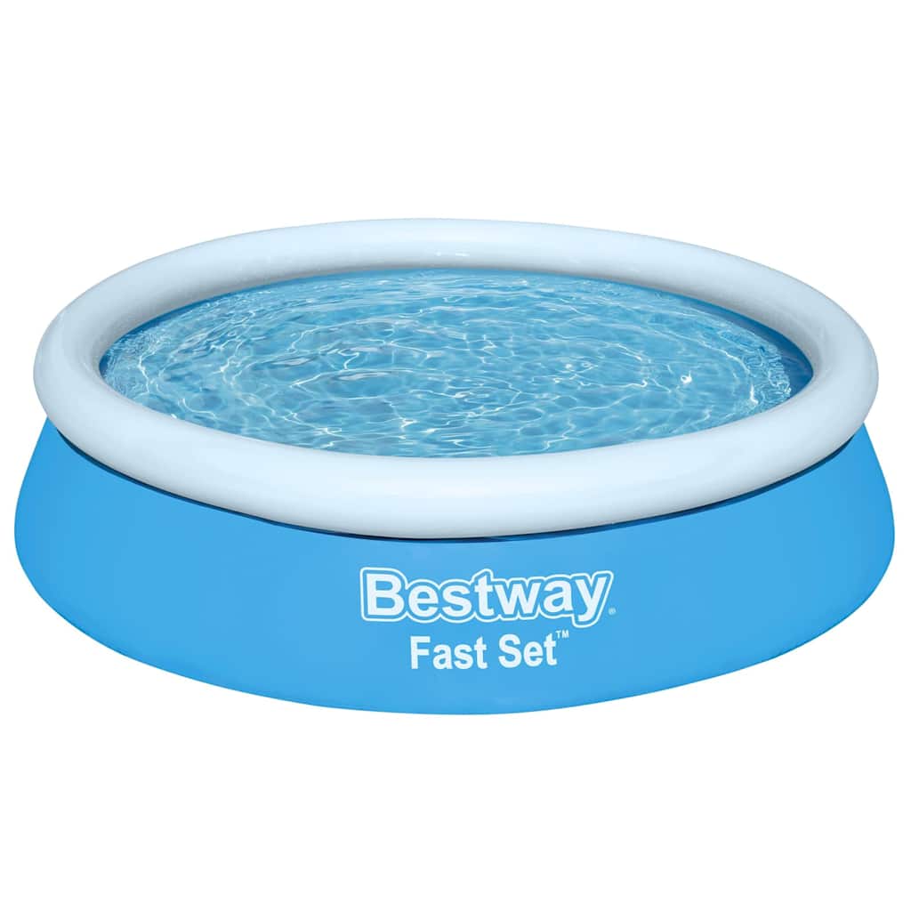 Piscina hinchable Fast Set redonda azul de 183x51 cm ideal para jardines y espacios exteriores.