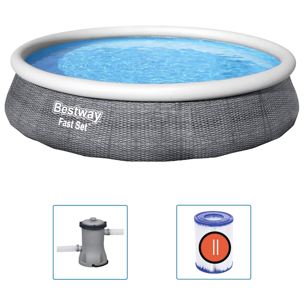 Juego de piscina inflable Fast Set de 396x84 cm ideal para disfrutar en el jardín.