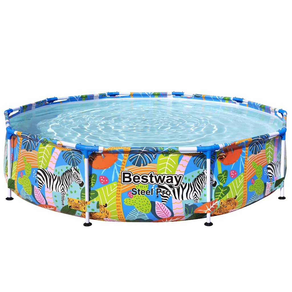 Piscina Steel Pro de 305x66 cm ideal para jardines y espacios al aire libre.