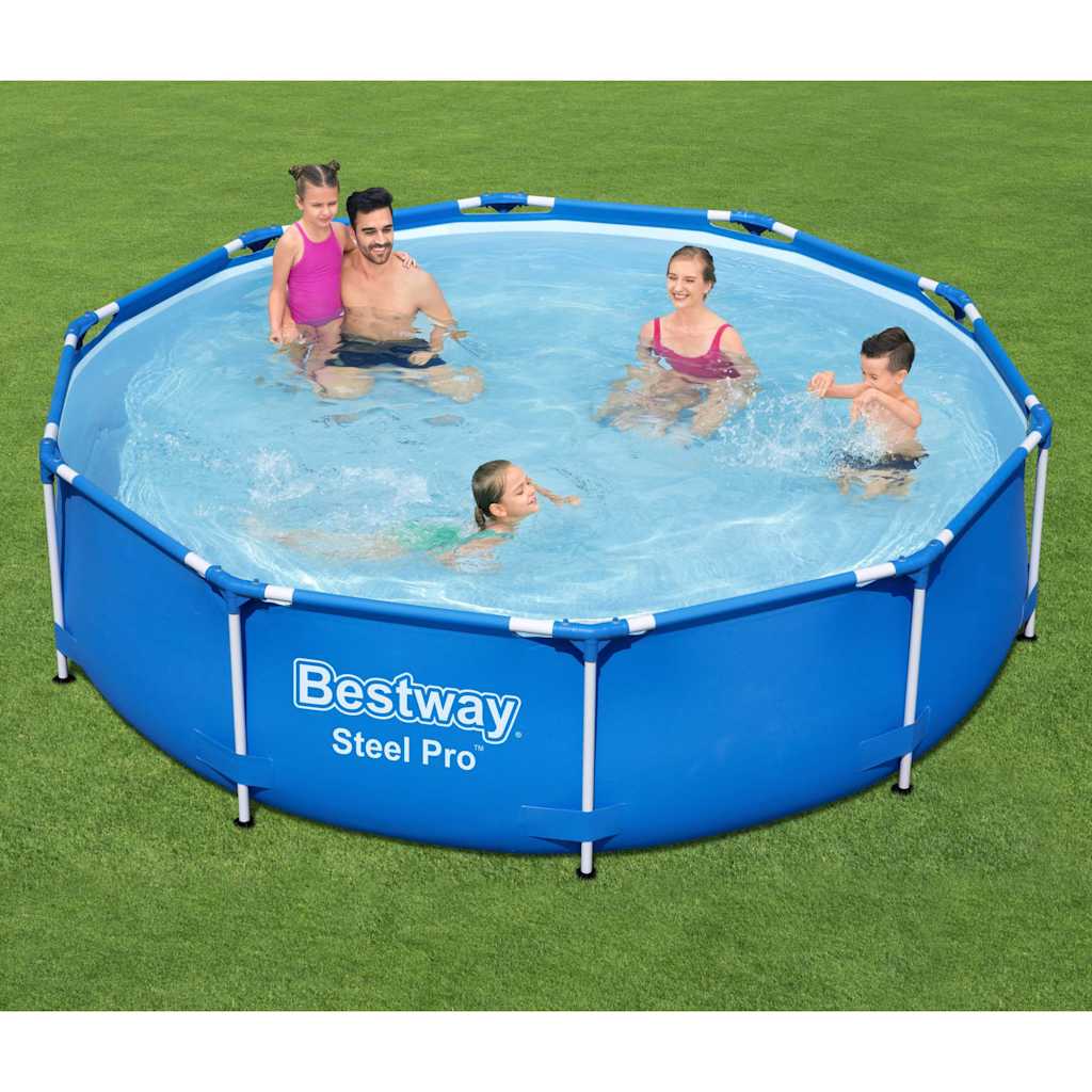 Piscina Steel Pro de 305x76 cm ideal para jardines y espacios exteriores.
