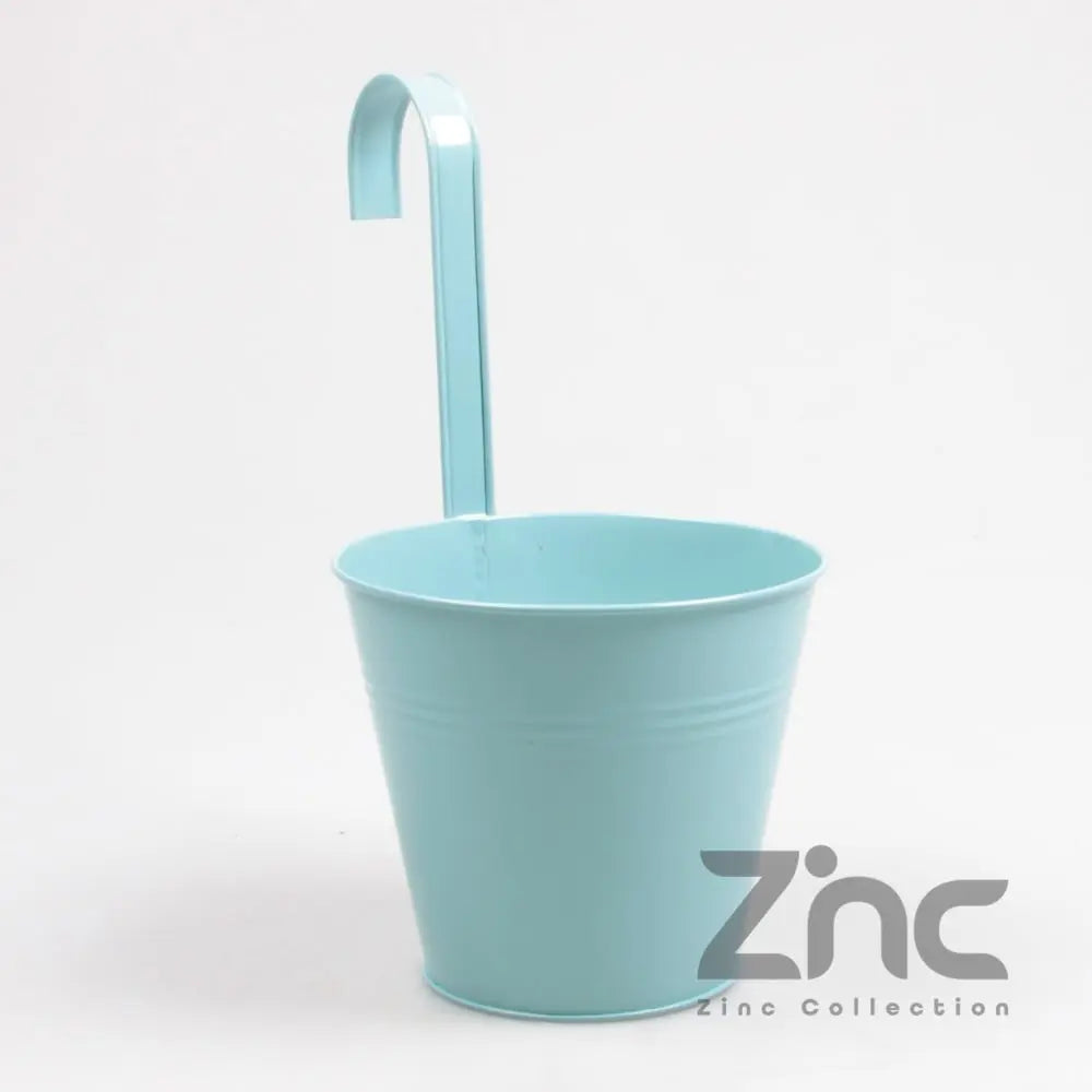 Macetero colgante de zinc azul mar de 1,5 litros y 16 cm de diámetro - Vetonek