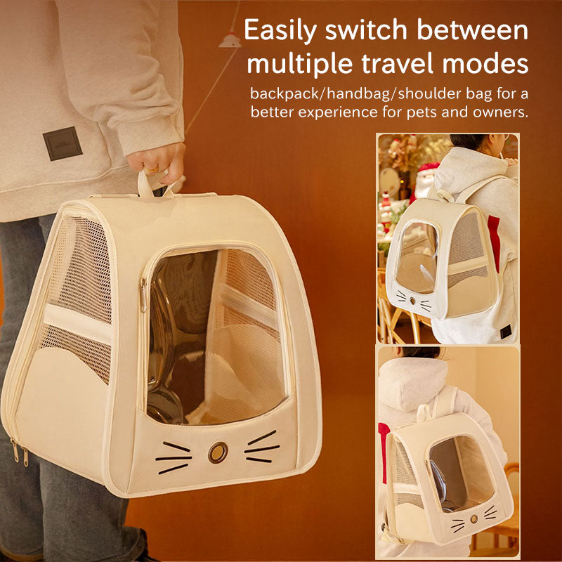 Pet Carrier Backpack, Travel Bag for Small Dogs and Cats, Breathable Mesh Car & Outdoor Carrier - Vetonek