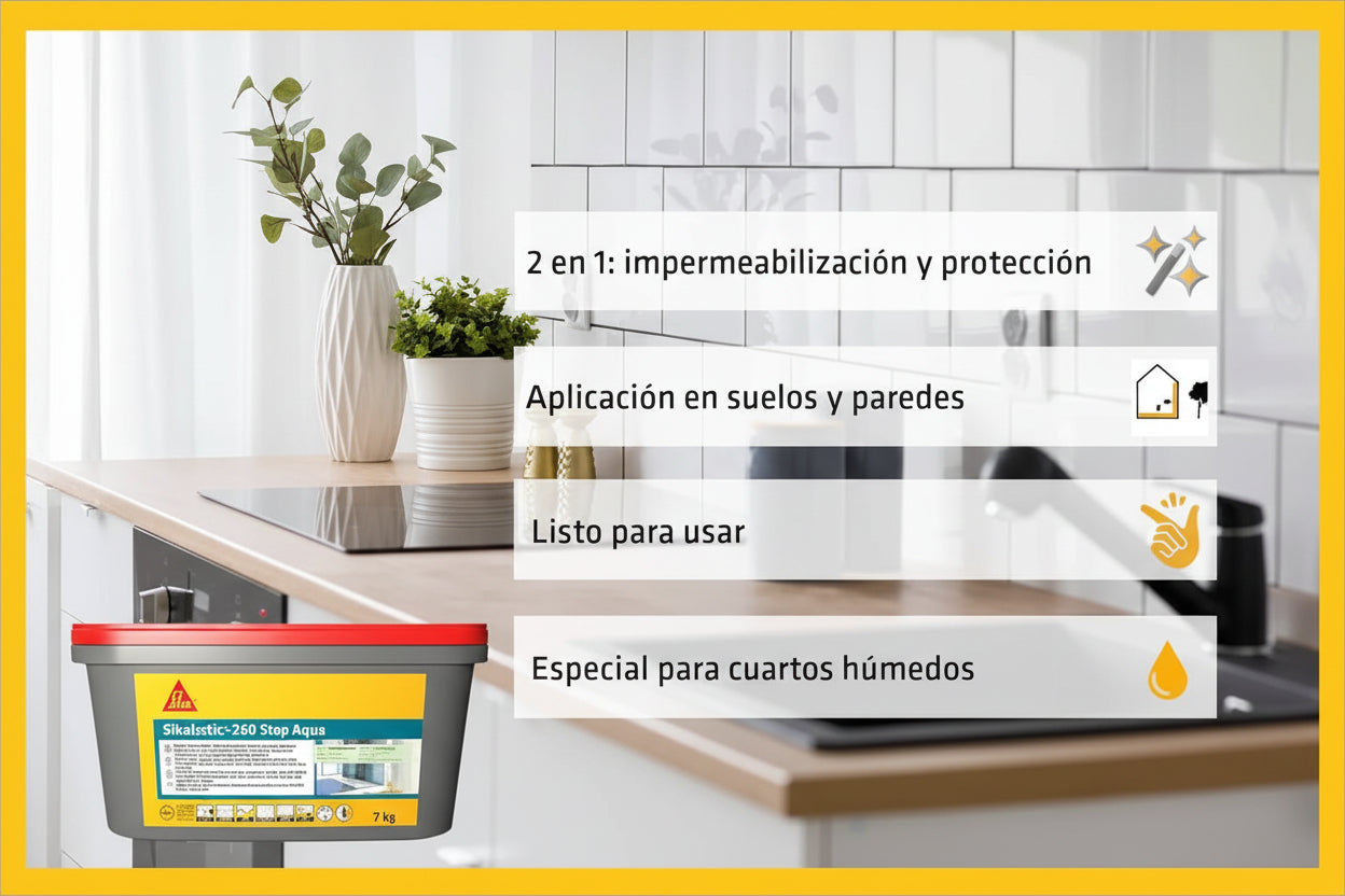 Sikalastic®-260 Stop Aqua Membrana para Impermeabilización de Baños - Vetonek