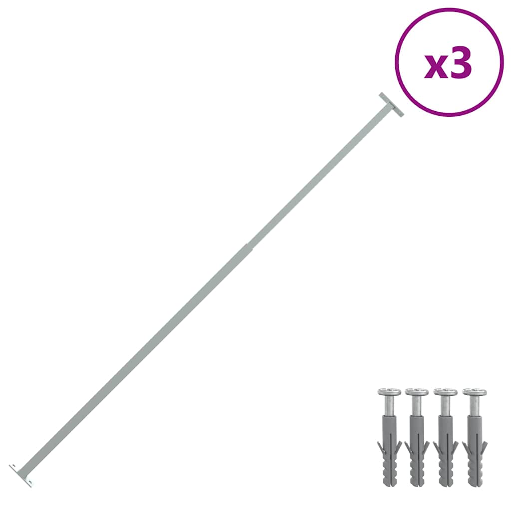 Barras de Seguridad Ajustables para Ventanas 710-1200 mm — Juego 3 uds
