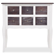 Meuble console 6 tiroirs en bois marron et blanc v6642 - Vetonek