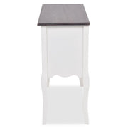 Meuble console 6 tiroirs en bois marron et blanc v6642 - Vetonek