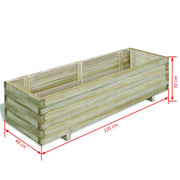 Arriate rectangular madera 120x40x30 cm V9575 Vetonek
