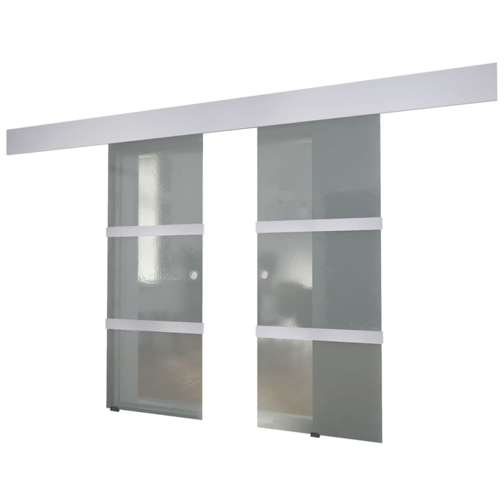Puerta Corredera Doble de Vidrio 205 x 75 cm
