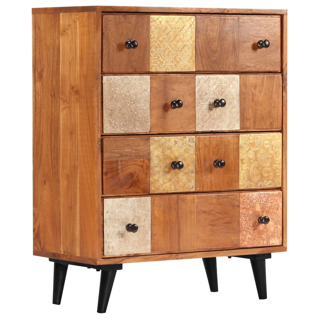 Commode en bois d'acacia massif 60x30x75 cm v1562 Vetonek