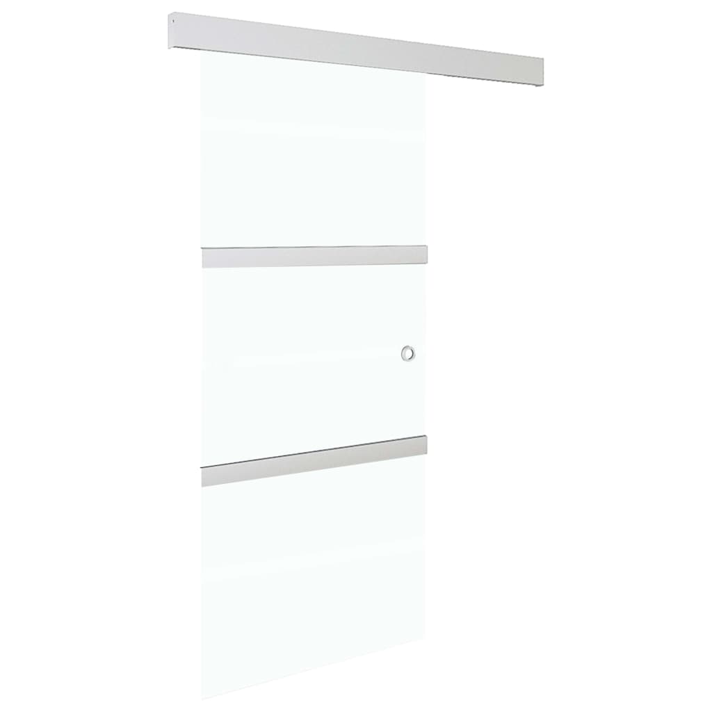 Porte coulissante avec butées souples en verre ESG aluminium 76x205 cm 