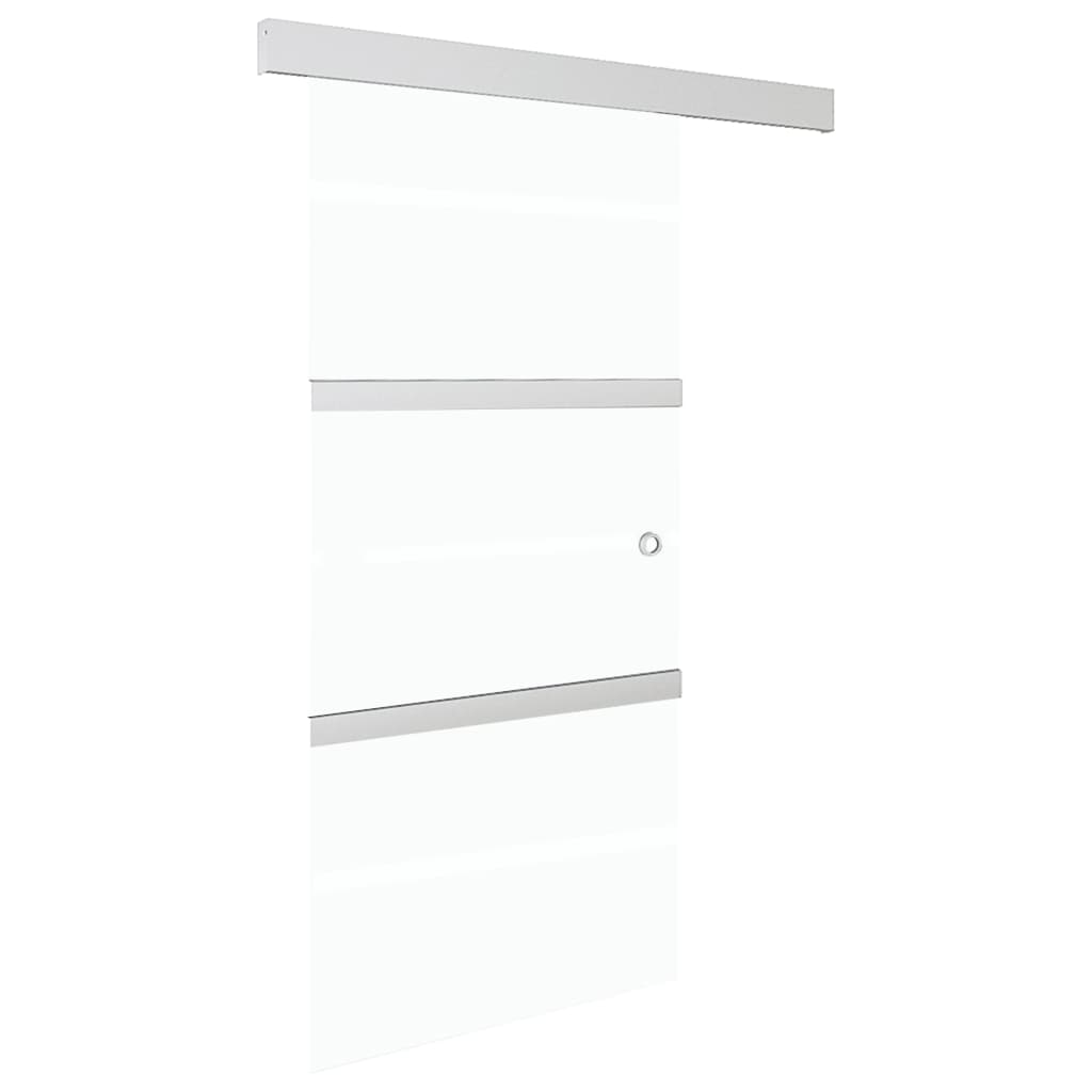 Porte coulissante avec butées souples verre ESG aluminium 90x205 cm 