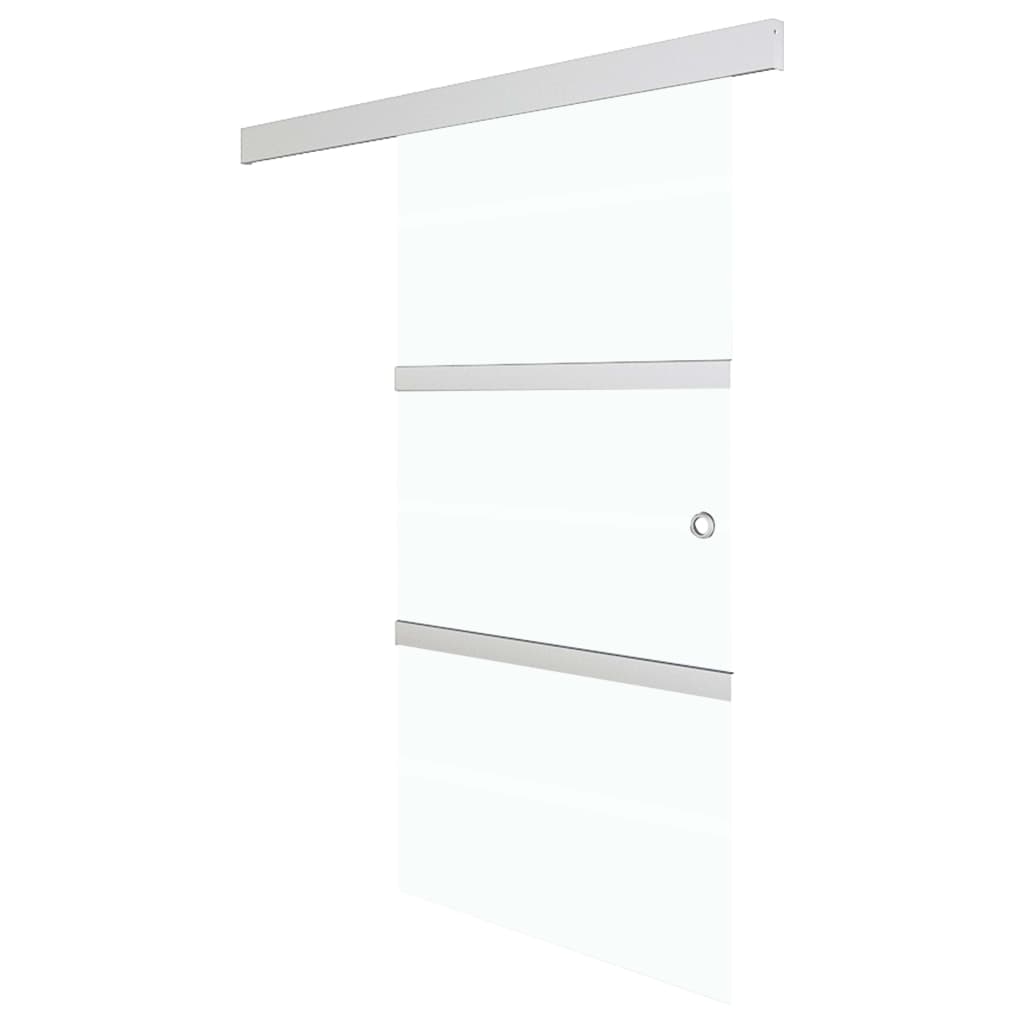 Porte coulissante avec butée douce en verre ESG et aluminium 76x205 cm 