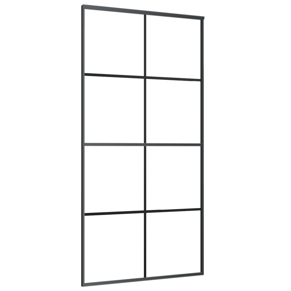 Puerta Corredera Aluminio y Vidrio ESG Negra 102,5x205 cm
