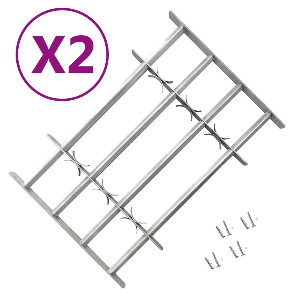 Rejas de Seguridad de Ventana Ajustables 1000-1500 mm — 2 uds