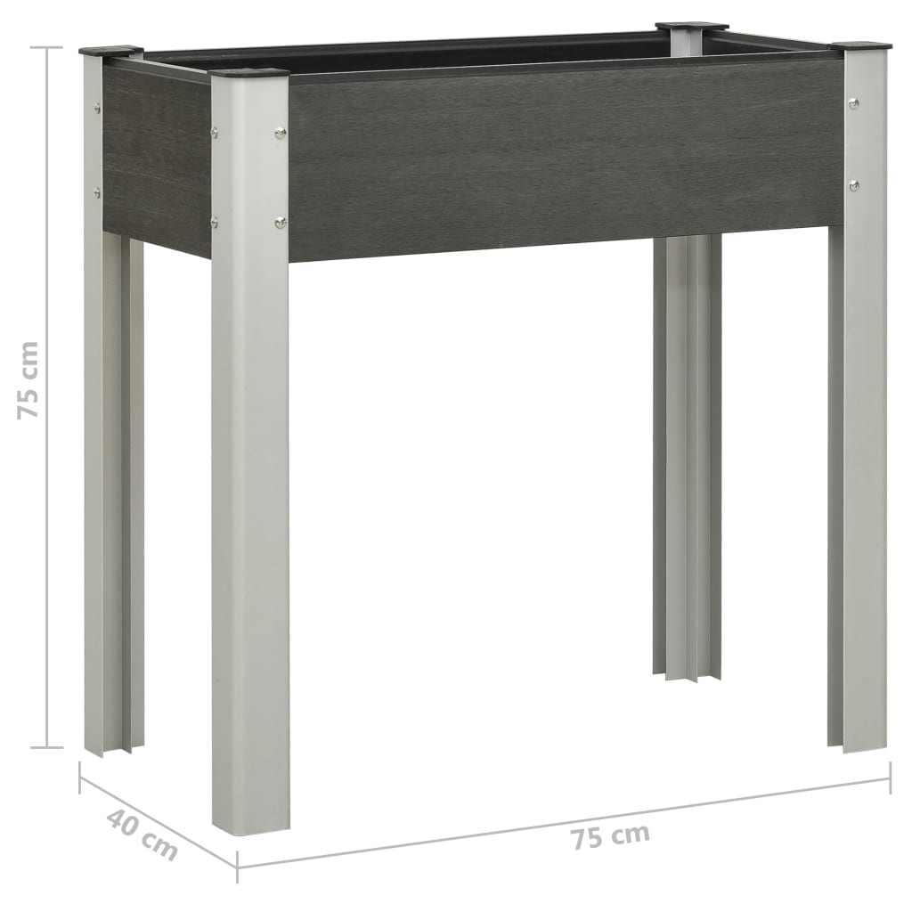 Mesa de cultivo para jardín wpc gris 75x40x75 cm v5062 - Vetonek