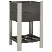 Mesa de cultivo para jardín con estante wpc gris 50x50x90 cm v5093 Vetonek