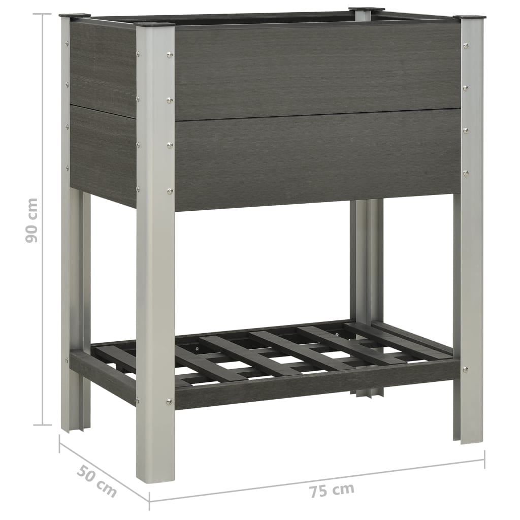 Mesa de cultivo para jardín con estante wpc gris 75x50x90 cm v5109 - Vetonek