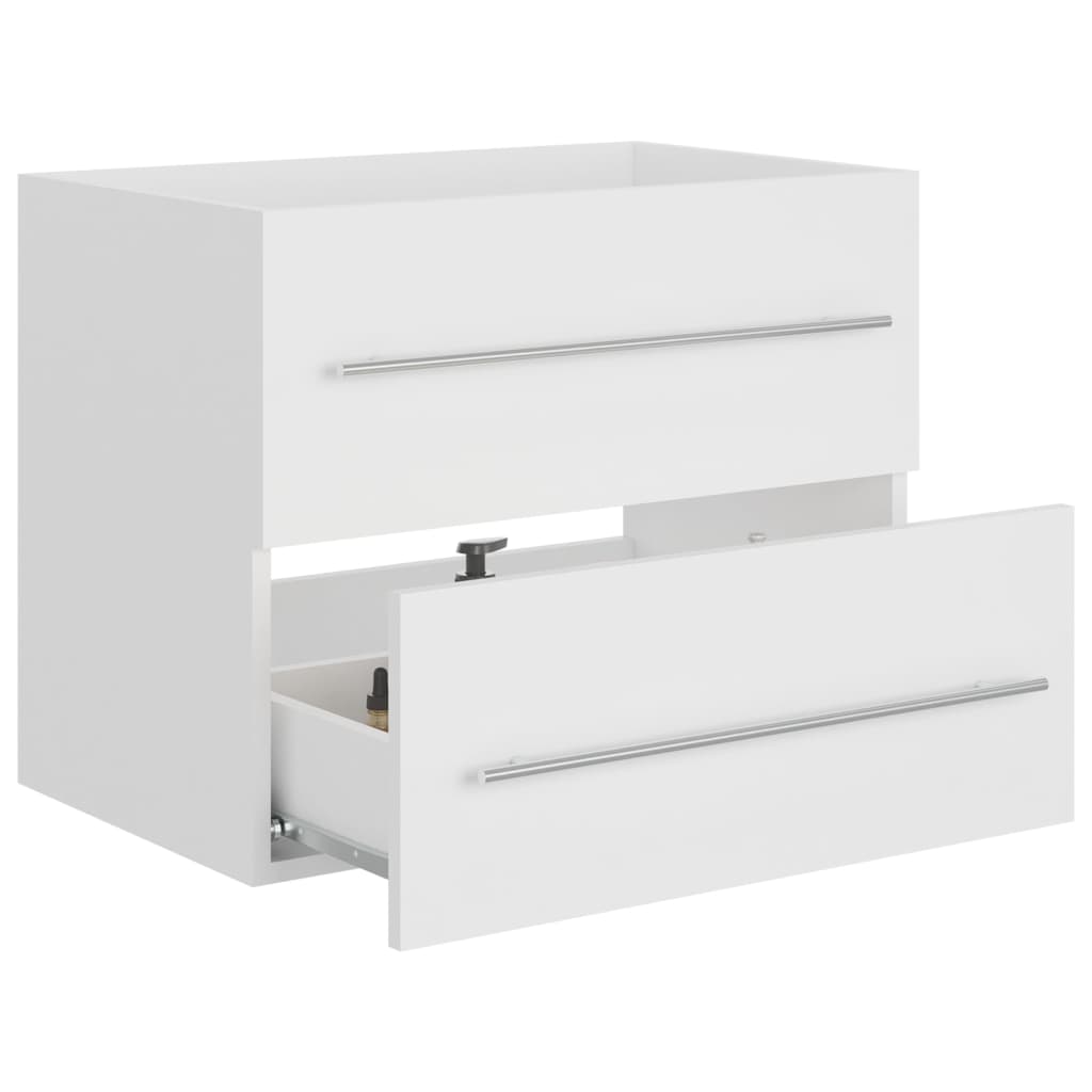 Meuble vasque en dérivé du bois blanc 60x38,5x48 cm - Vetonek