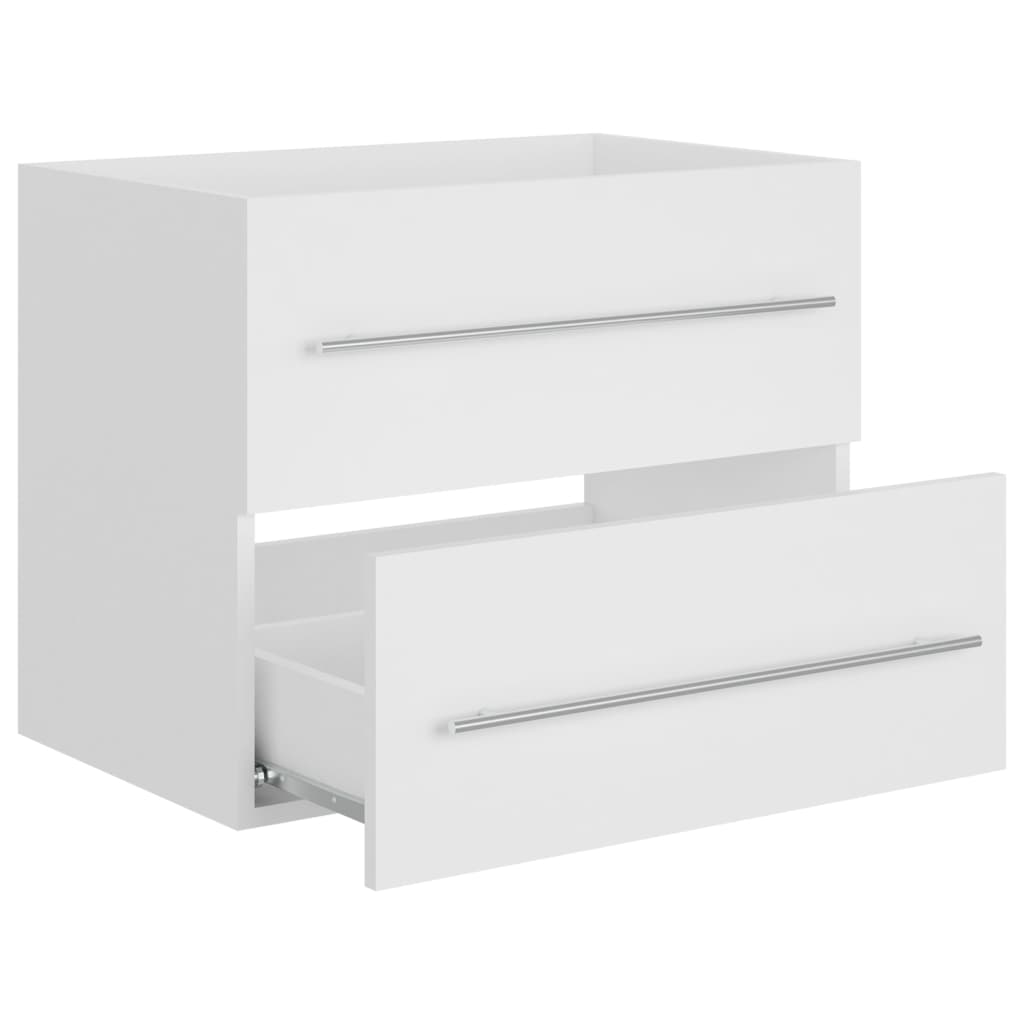 Meuble vasque en dérivé du bois blanc 60x38,5x48 cm - Vetonek