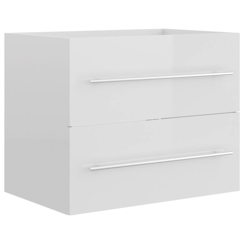 Meuble vasque en bois de synthèse Nexus blanc brillant 60x38,5x48 cm - Vetonek
