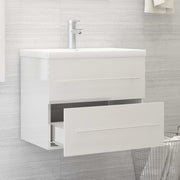 Meuble vasque en bois de synthèse Nexus blanc brillant 60x38,5x48 cm - Vetonek