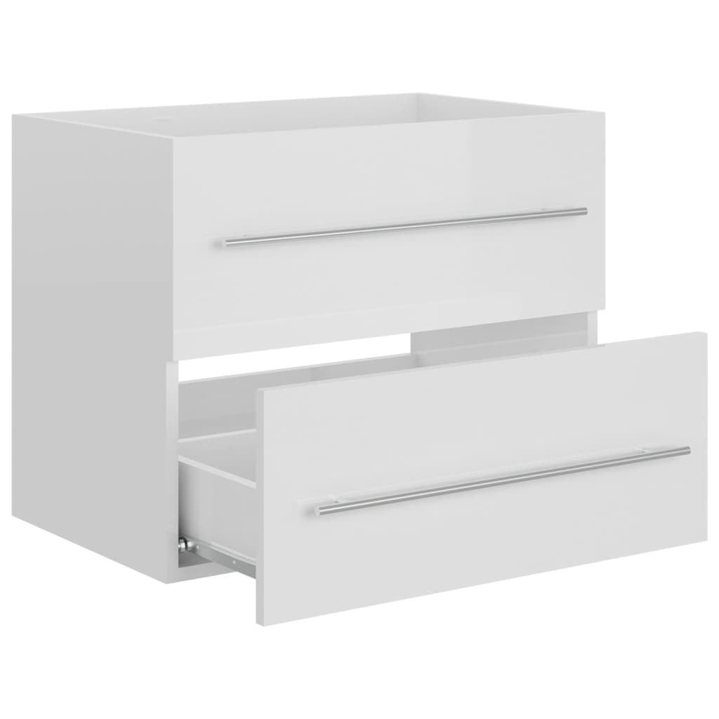 Meuble vasque en bois de synthèse Nexus blanc brillant 60x38,5x48 cm - Vetonek
