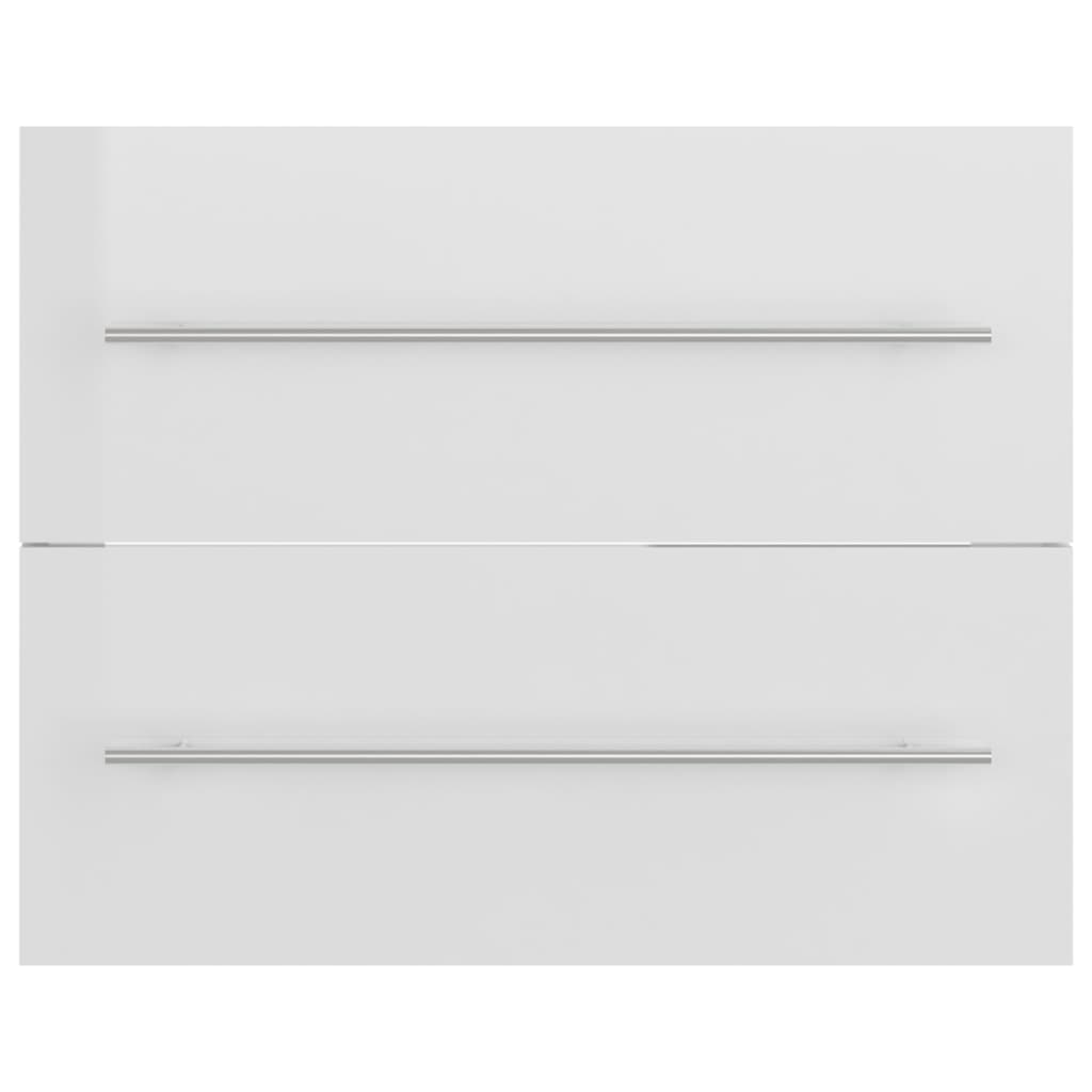 Meuble vasque en bois de synthèse Nexus blanc brillant 60x38,5x48 cm - Vetonek