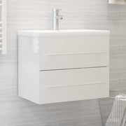 Meuble vasque en bois d'ingénierie blanc brillant 60x38,5x48 cm v0184 Vetonek