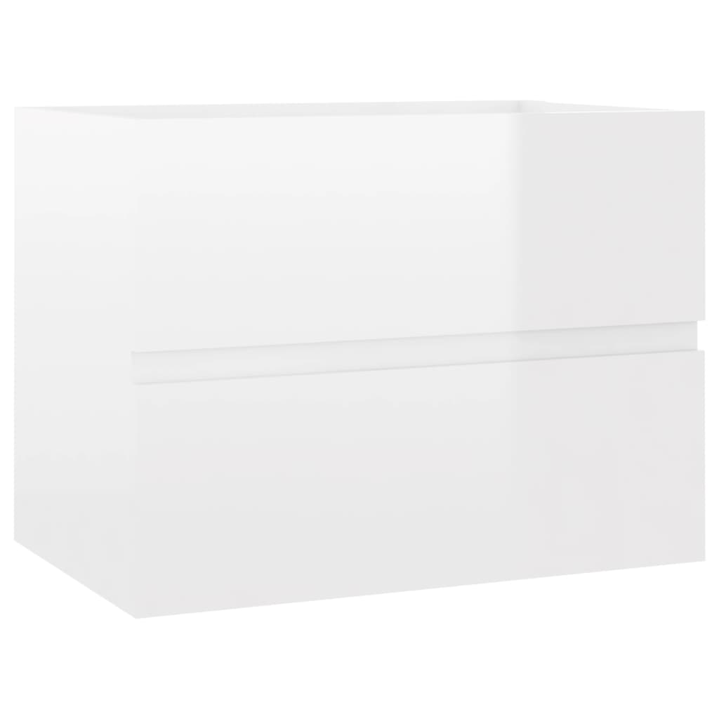 Vetonek Meuble vasque en dérivé du bois blanc brillant 60x38,5x45 cm