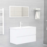 Meuble vasque en dérivé du bois blanc 80x38,5x45 cm v0665 - Vetonek