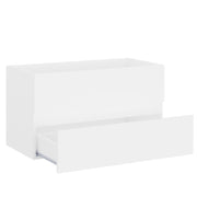 Meuble vasque en dérivé du bois blanc 80x38,5x45 cm v0665 - Vetonek