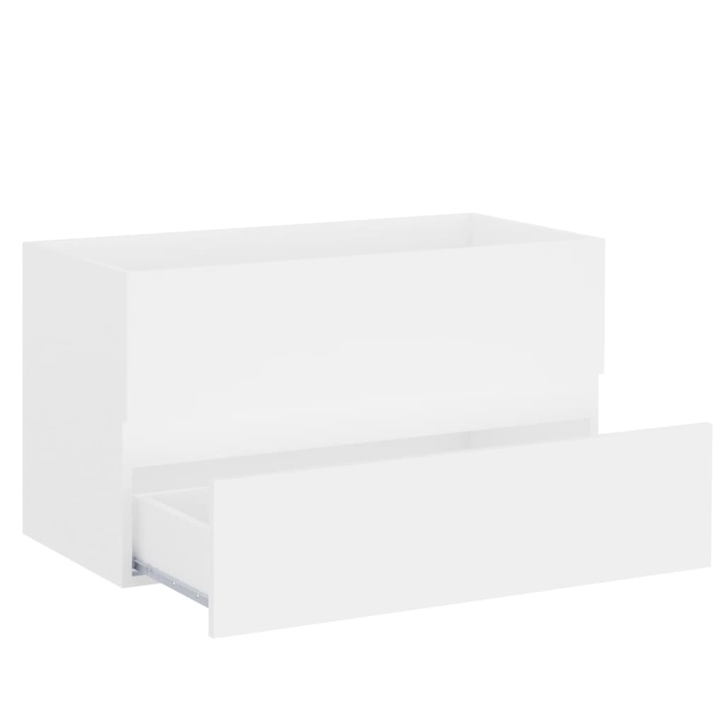 Meuble vasque en dérivé du bois blanc 80x38,5x45 cm v0665 - Vetonek