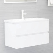 Meuble vasque en bois d'ingénierie blanc 80x38,5x45 cm v0665 Vetonek