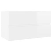Meuble vasque en dérivé du bois blanc 80x38,5x45 cm v0726 - Vetonek