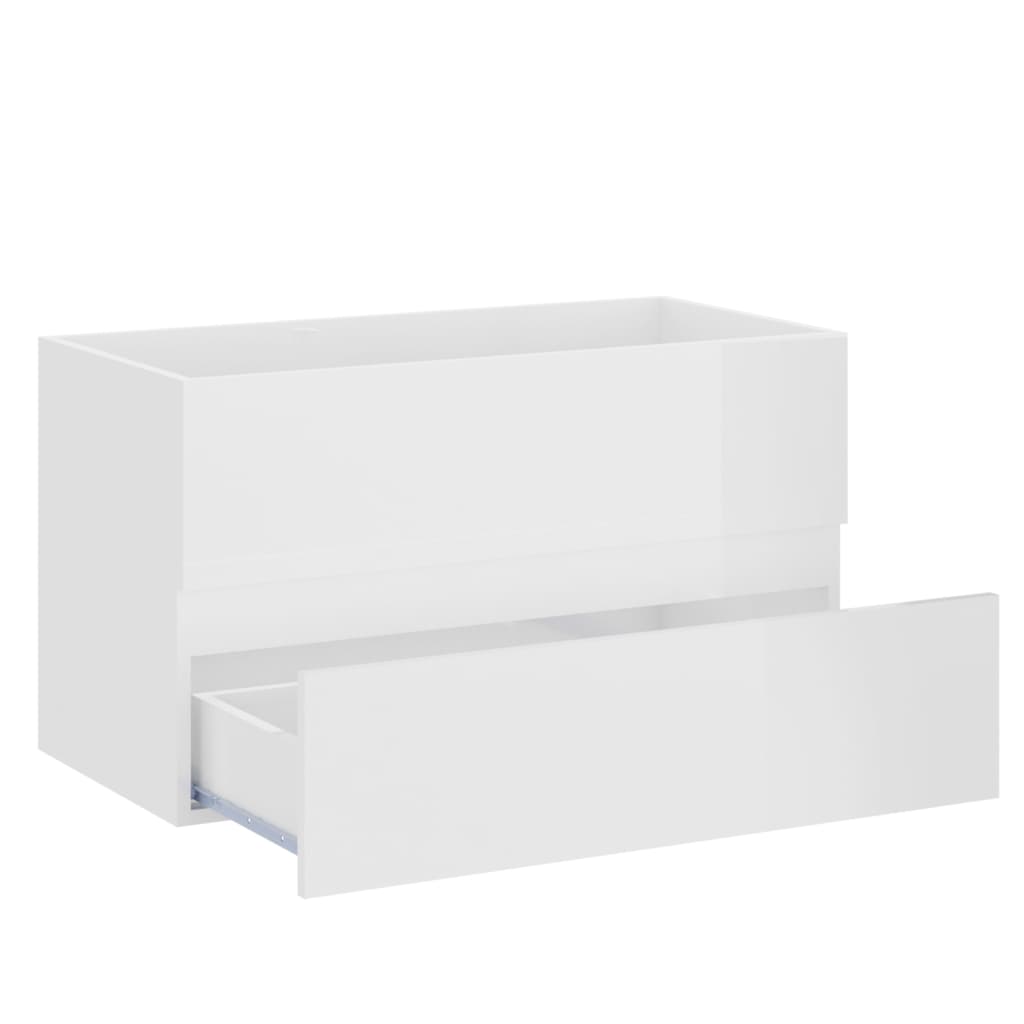 Meuble vasque en dérivé du bois blanc 80x38,5x45 cm v0726 - Vetonek