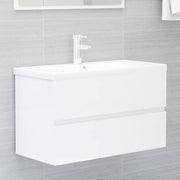 Meuble vasque en bois d'ingénierie blanc 80x38,5x45 cm v0726 Vetonek