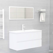 Meuble vasque en dérivé du bois blanc 90x38,5x45 cm v0757 - Vetonek