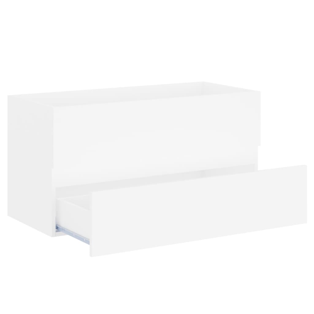 Meuble vasque en dérivé du bois blanc 90x38,5x45 cm v0757 - Vetonek