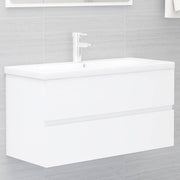 Meuble vasque en bois d'ingénierie blanc 90x38,5x45 cm v0757 Vetonek
