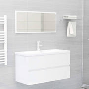 Meuble vasque en bois d'ingénierie blanc brillant 90x38,5x45 cm v0818 - Vetonek