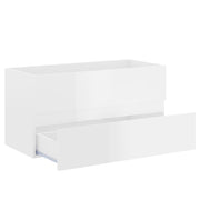 Meuble vasque en bois d'ingénierie blanc brillant 90x38,5x45 cm v0818 - Vetonek