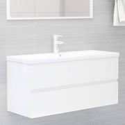 Meuble vasque en bois d'ingénierie blanc brillant 100x38,5x45 cm v0900 Vetonek