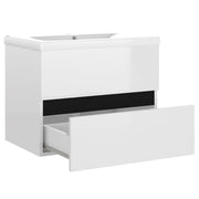 Meuble en bois d'ingénierie blanc brillant avec évier V7864 Vetonek