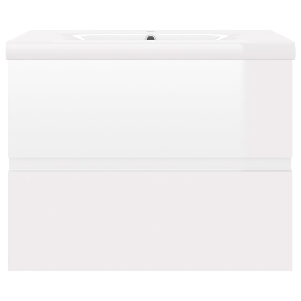 Meuble en bois d'ingénierie blanc brillant avec évier V7864 Vetonek