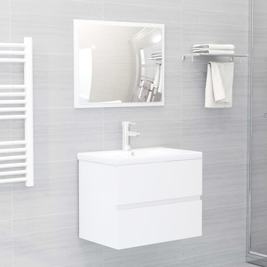 Meuble en bois d'ingénierie blanc brillant avec évier V7864 Vetonek
